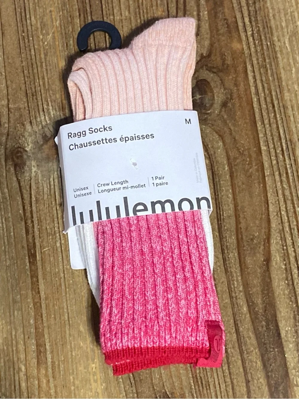 lululemon athletica Ragg Crew Socks in Light Pink and Hot Pink